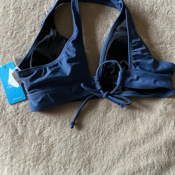 NWT Cupshe Women’s Swimsuit Top V Neck Triangle Wide Straps Cross Back Lace Up S - Picture 10 of 10